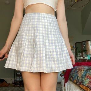 Blue and white mini skirt
